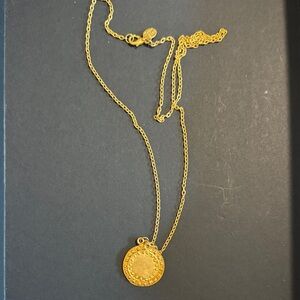 Classic Gold Round Pendant Necklace for Women